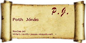 Poth Jónás névjegykártya